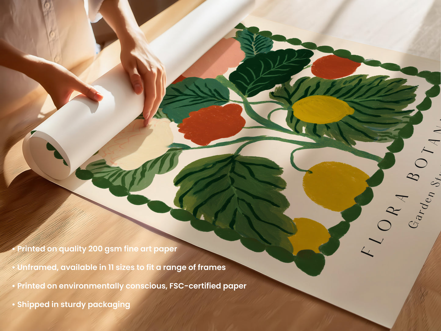 Green Botanical Floral Print