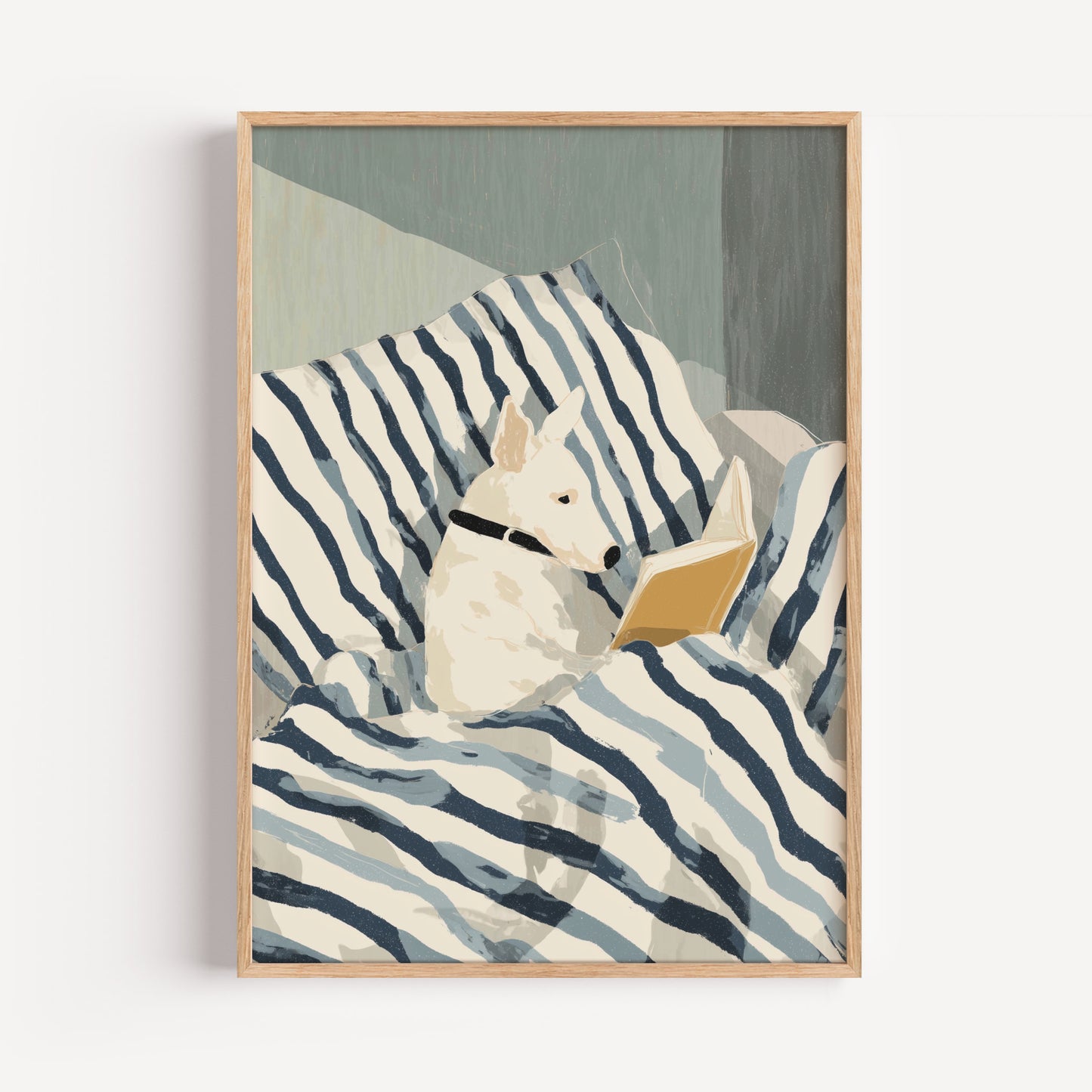 Bull Terrier Reading Print