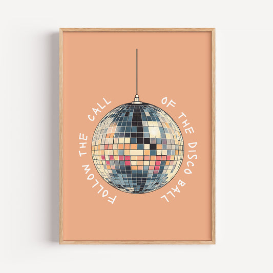 Retro Disco Ball Print