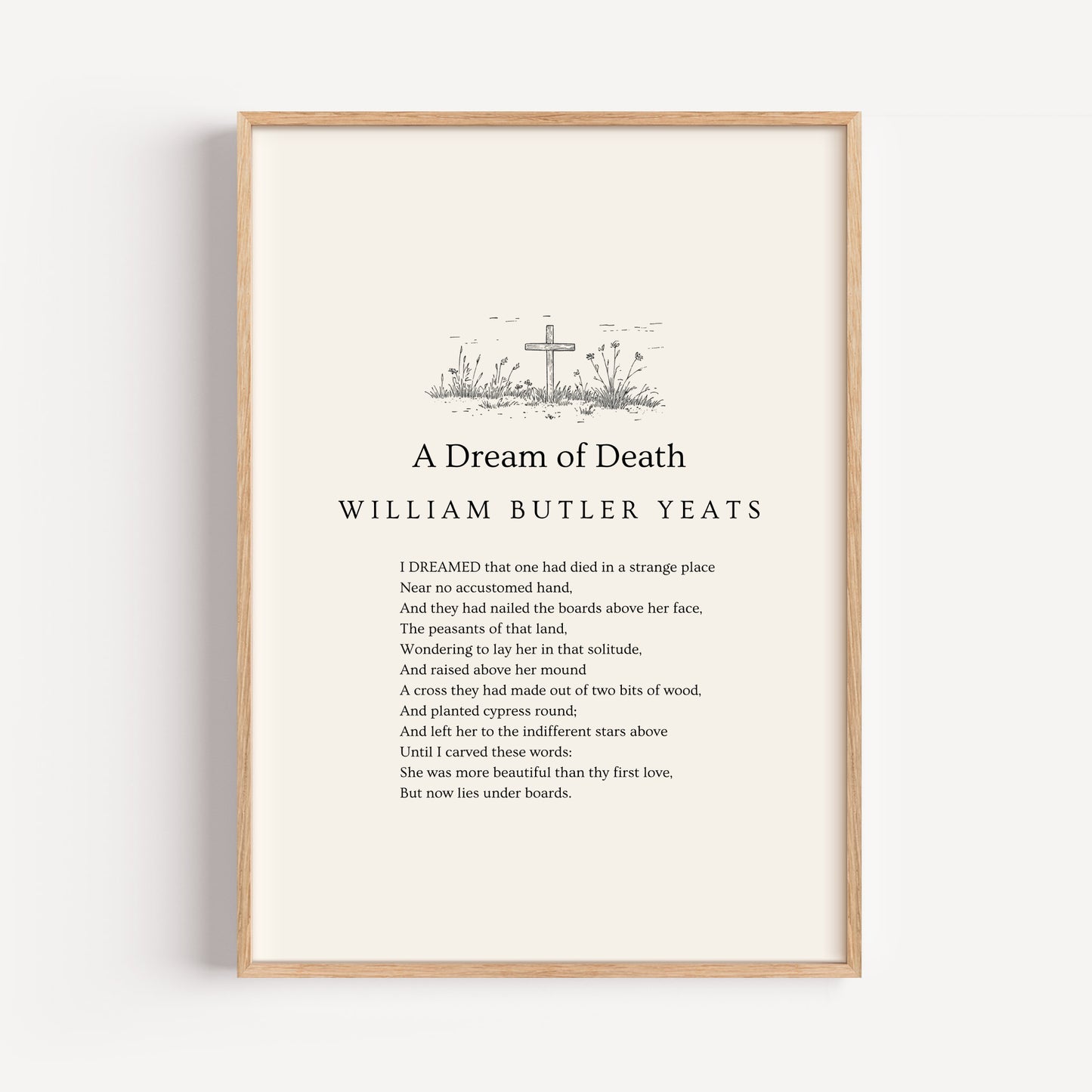 W.B. Yeats Poem Print - "A Dream Of Death"