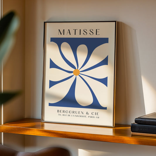 Blue Matisse Floral Print