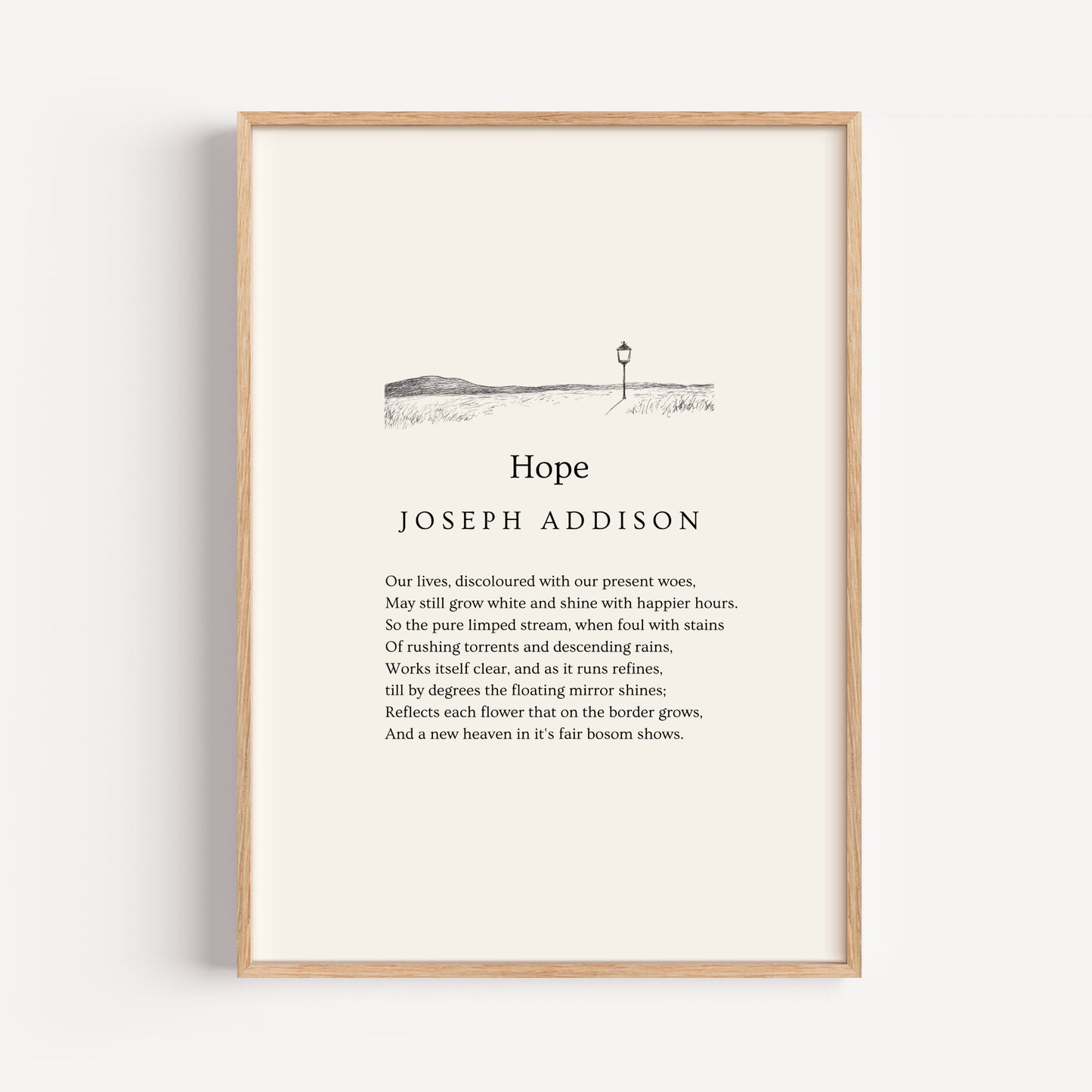 Joseph Addison Poem Print - "Hope"