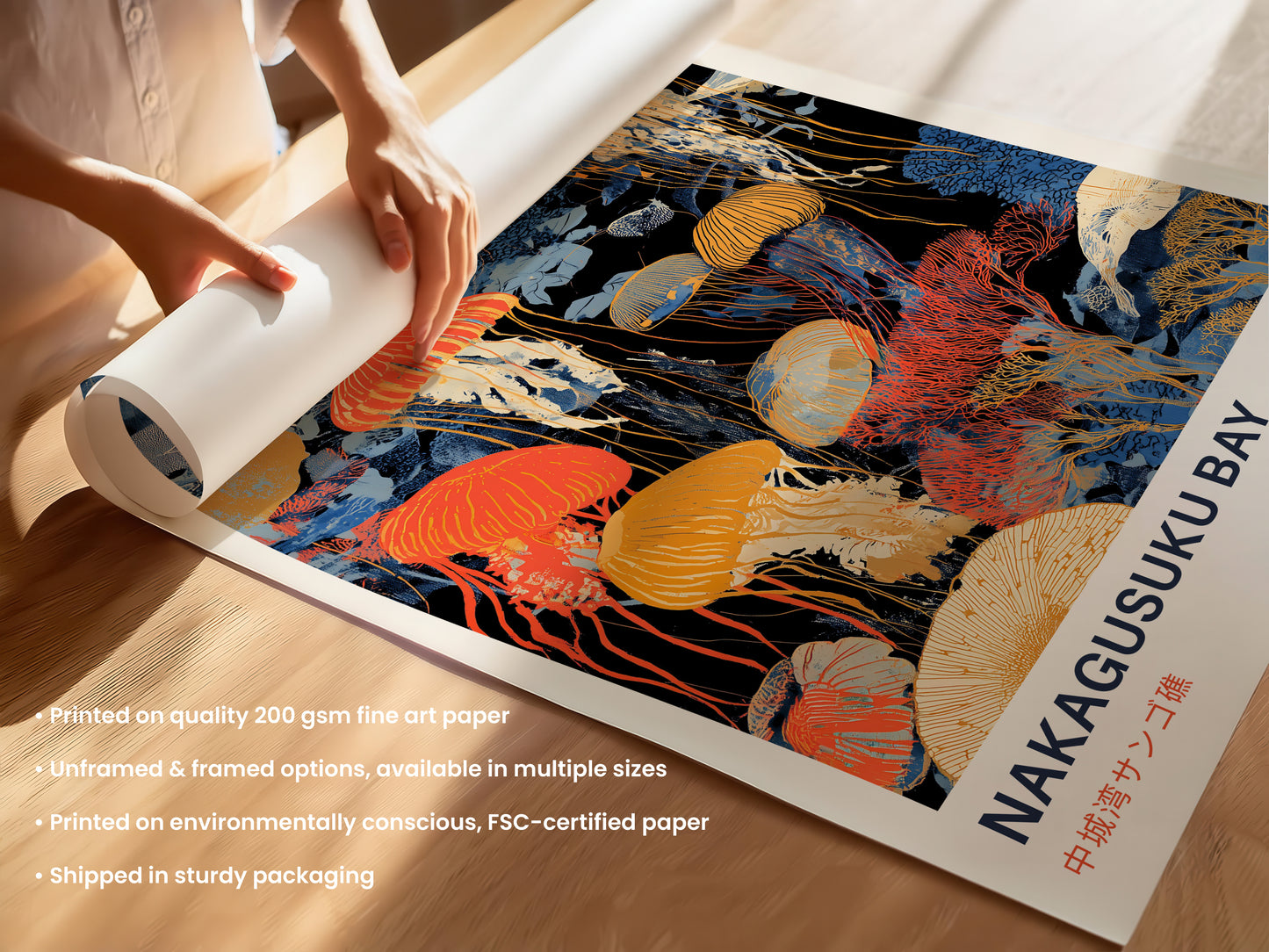 Japanese Jellyfish Ocean Print