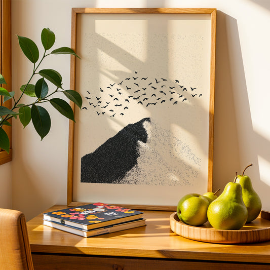 Minimal Mountain Birds Print