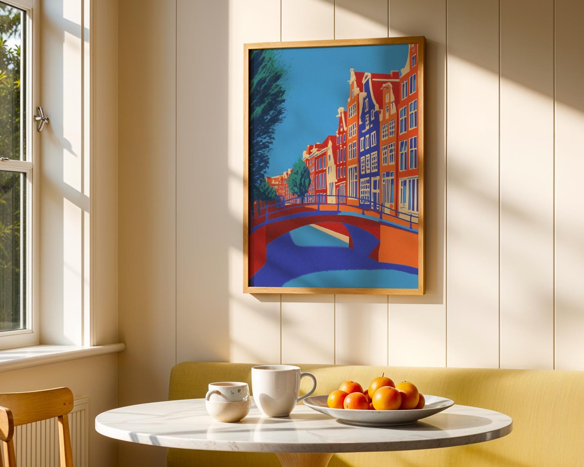 Amsterdam Canal Print – Travel Poster, Amsterdam Wall Art, Netherlands Poster, Amsterdam Houses, Holland Print, Architecture Art 15 x 20 cm / 6 x 8″ (roughly A5)