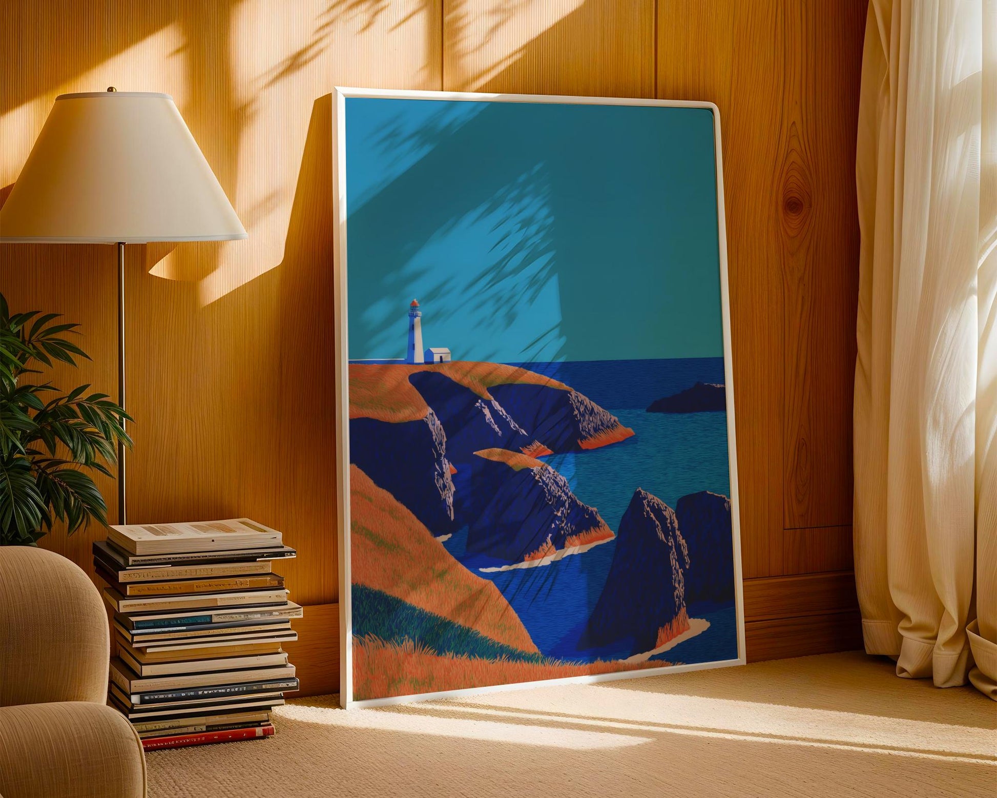 Anglesey Print – Lighthouse Wall Art, Wales Travel Poster, North Wales Decor, Llanddwyn Island Illustration, Coastal Home Print 15 x 20 cm / 6 x 8″ (roughly A5)