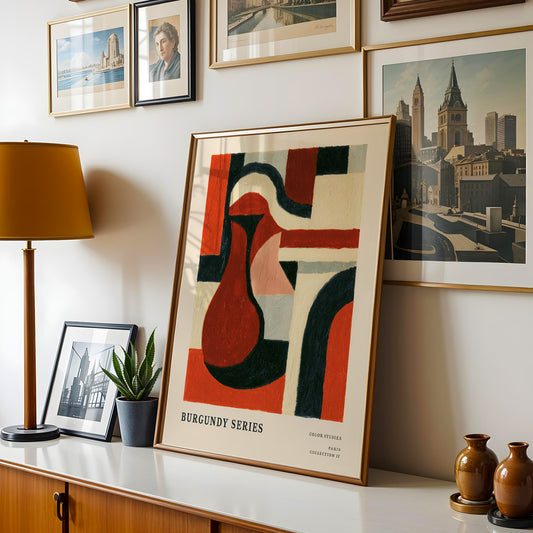 Burgundy Series Abstract Jug Print