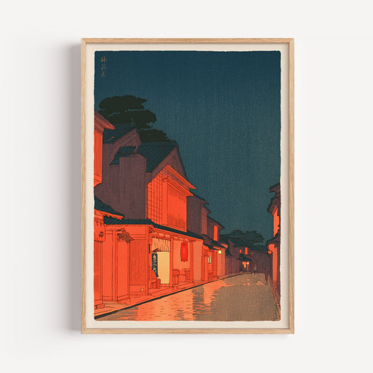 Japanese Night Street Print