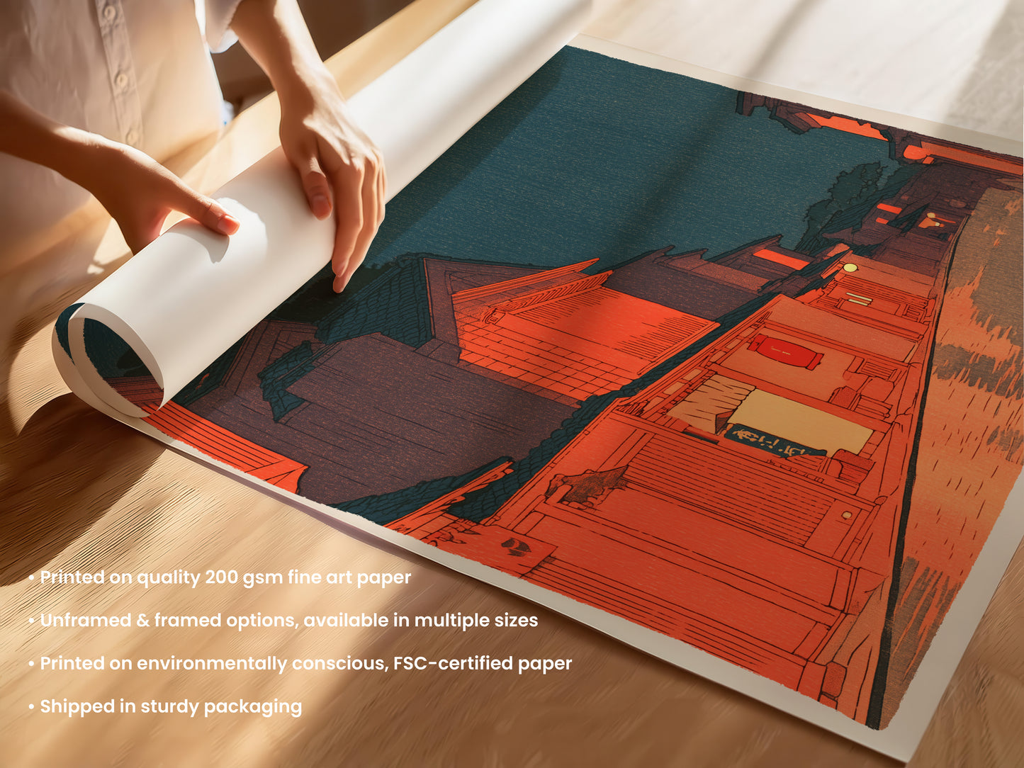 Japanese Night Street Print