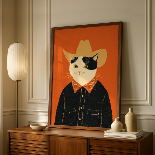 Cowboy Cat Print (Ginger)