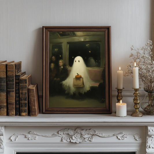 Pumpkin Train Ride Ghost Print