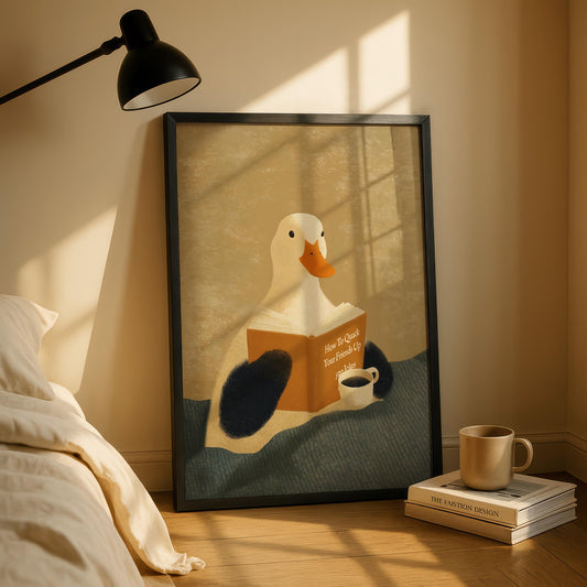 Duck Reading Print