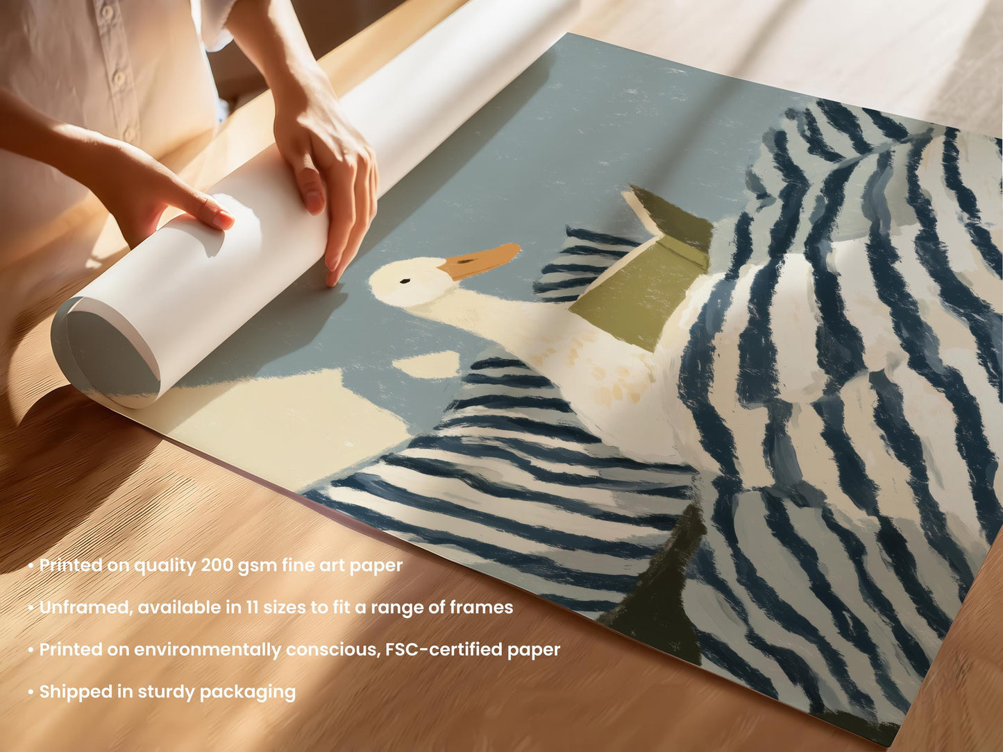 Duck Reading in Bed Print