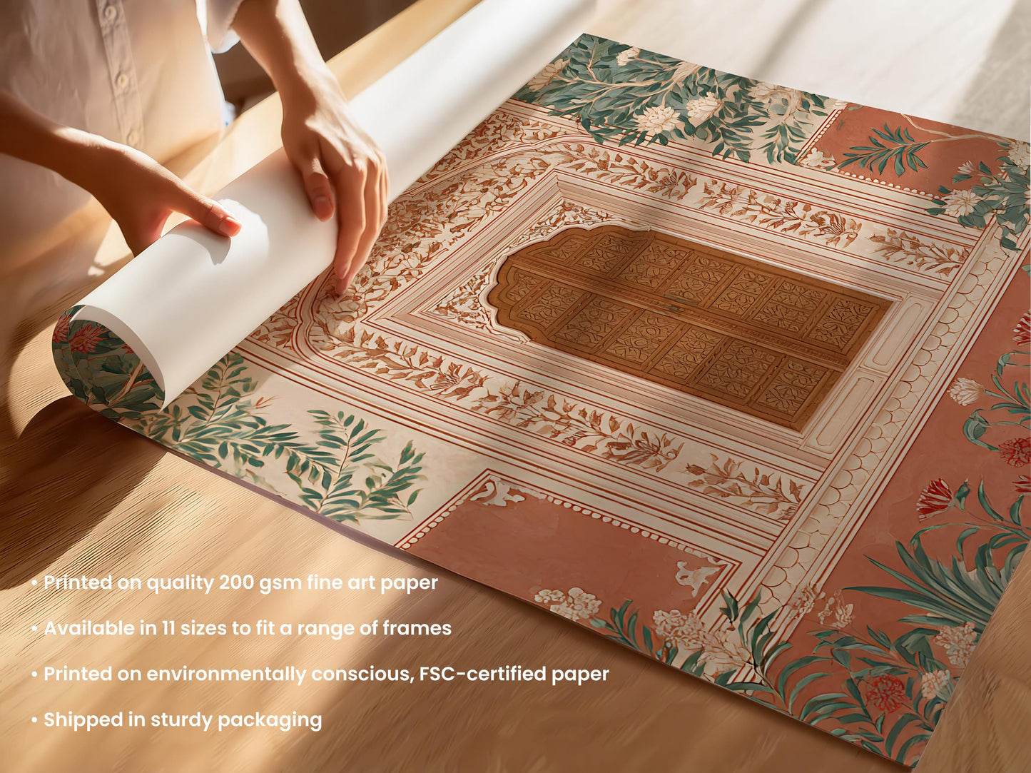 Floral Mughal Door Print