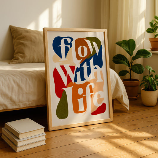 Flow With Life – Abstract Typography Print