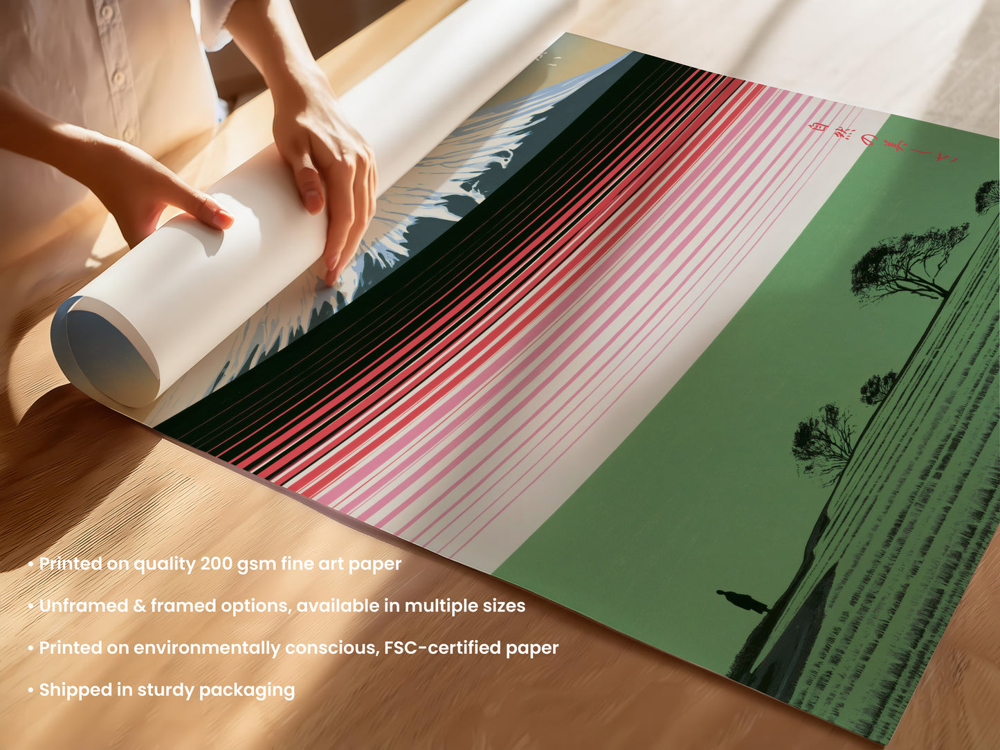 Fuji Stripes Print
