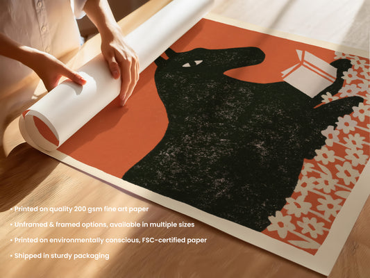 Horse Reading a Book Print