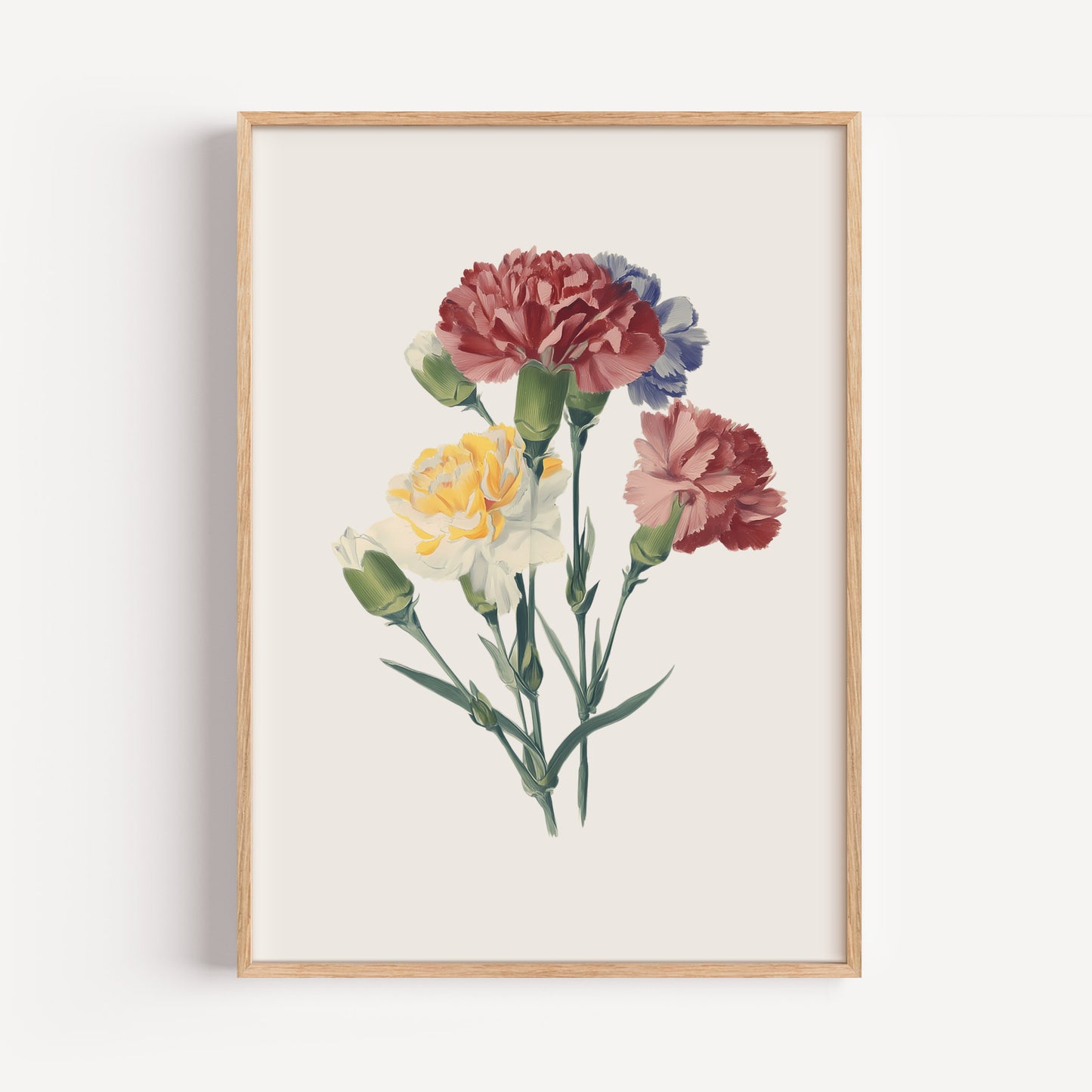 January Carnation Birth Flower Print