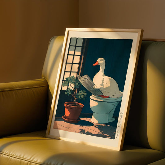 Japanese Duck Bathroom Print