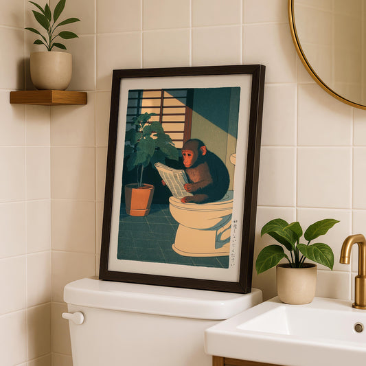 Japanese Monkey Bathroom Print