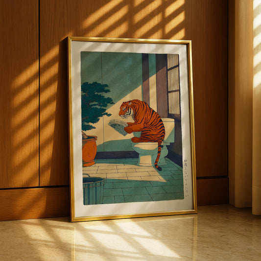Japanese Tiger Bathroom Print
