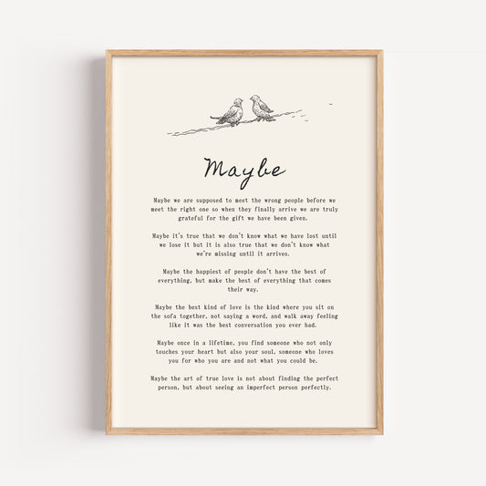 Romantic Poem Print - "Maybe"