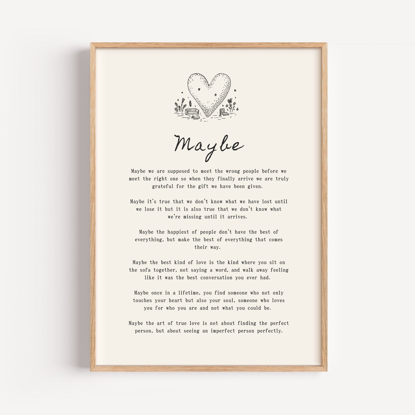 Romantic Poem Print - "Maybe"