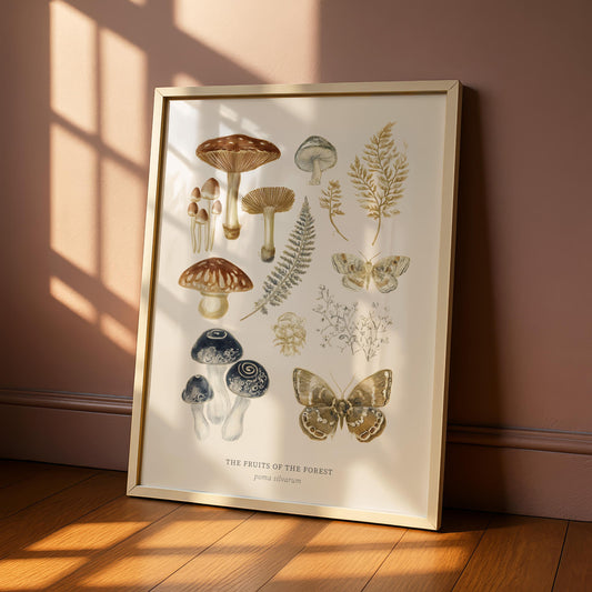Mushroom Butterfly Print