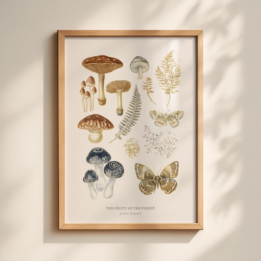 Mushroom Butterfly Print