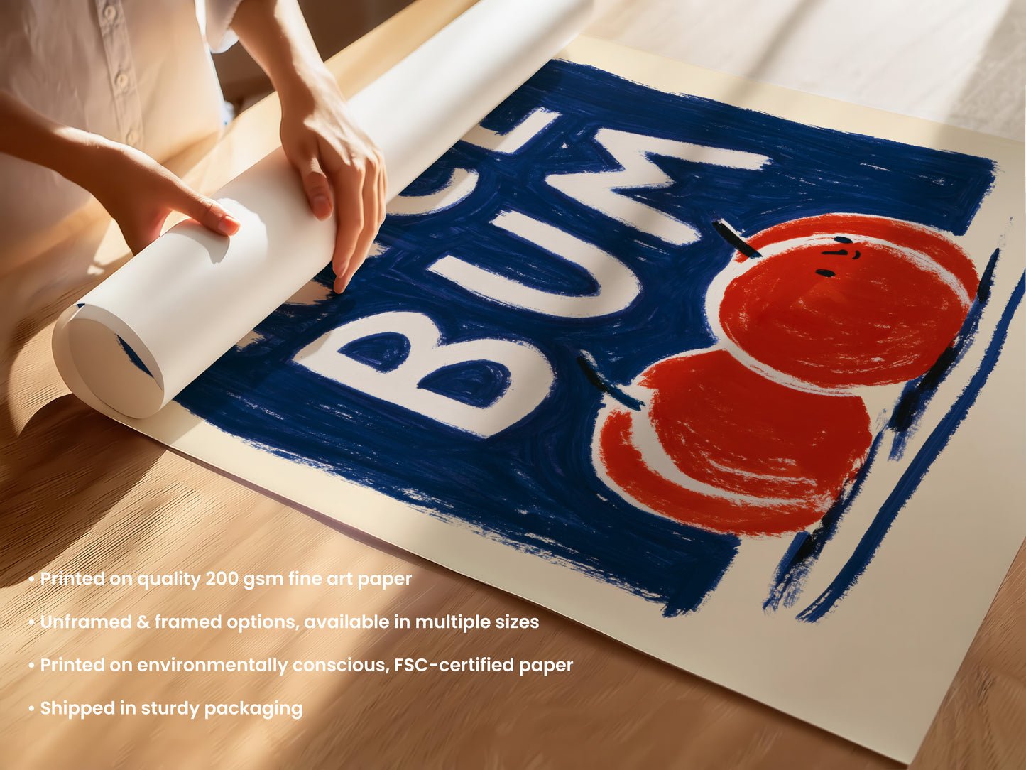 Nice Bum Peach Print