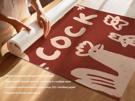 Nice Cock Chicken Print