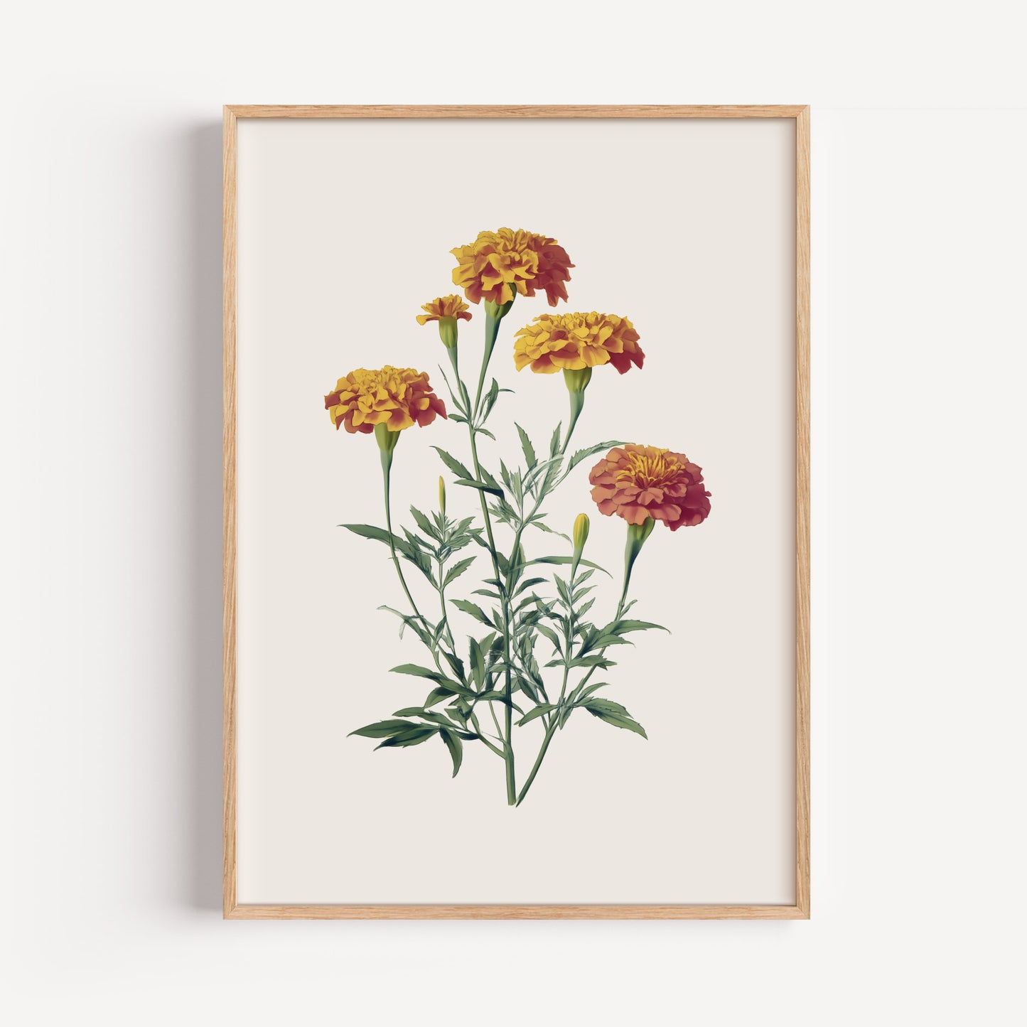 October Marigold Birth Flower Print