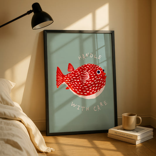 Puffer Fish Print - "Handle With Care"