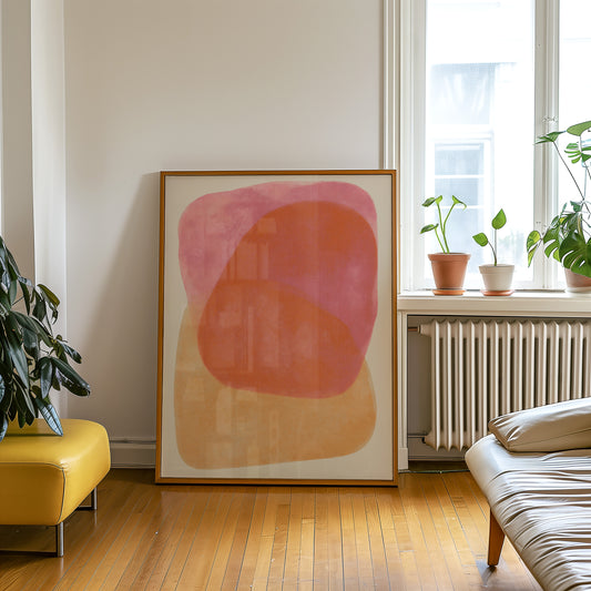 Pink Orange Abstract Print