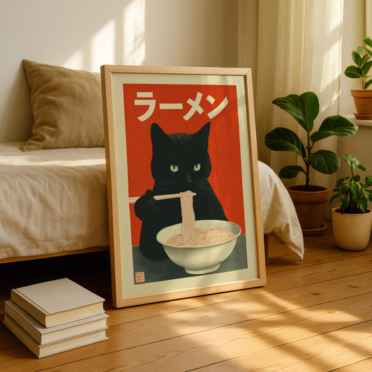 Ramen Cat Print