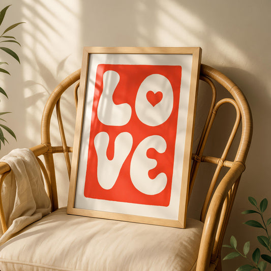Red LOVE Print