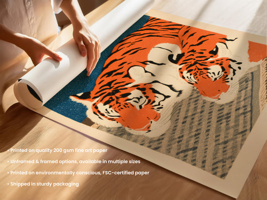 Resting Tigers Print