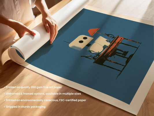 Robot at Desk Print