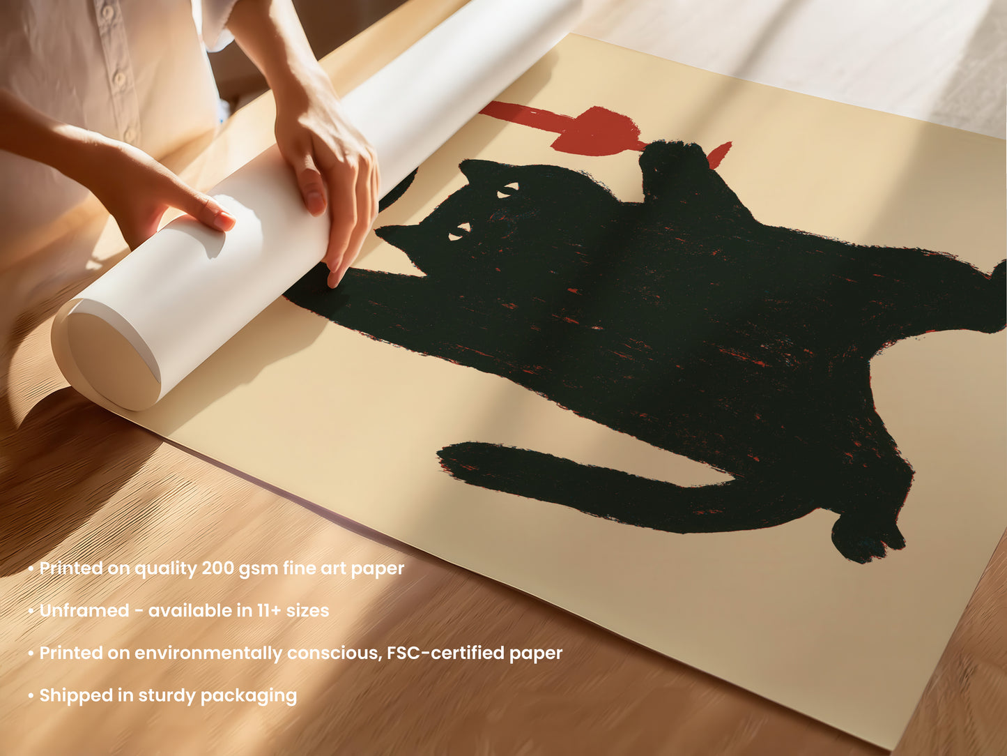 Cat Wine Print