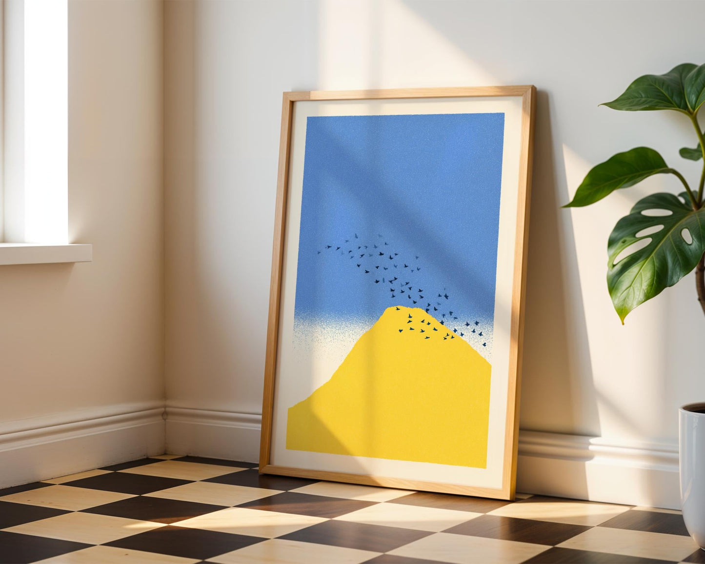 Yellow Mountain Birds Print