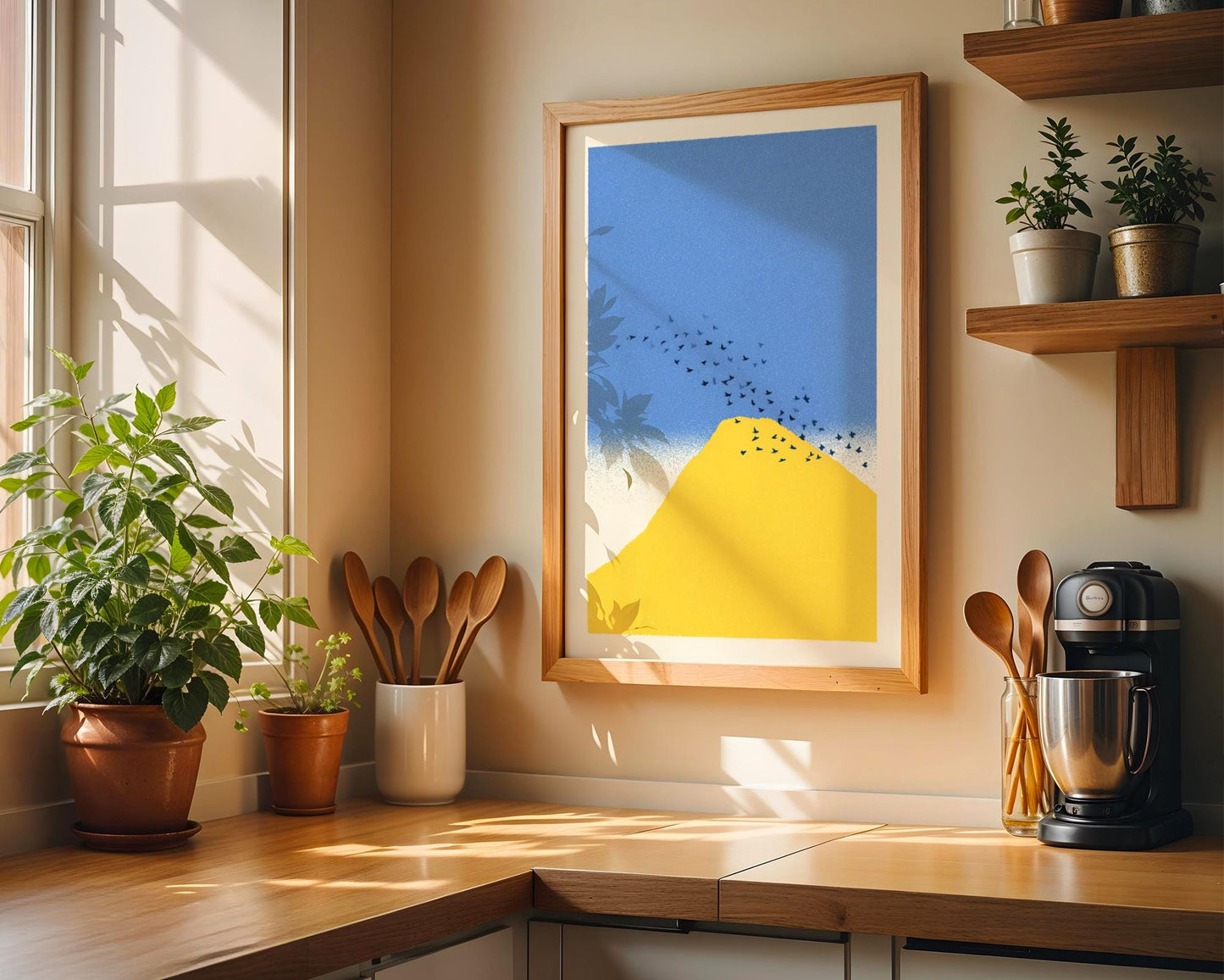Yellow Mountain Birds Print