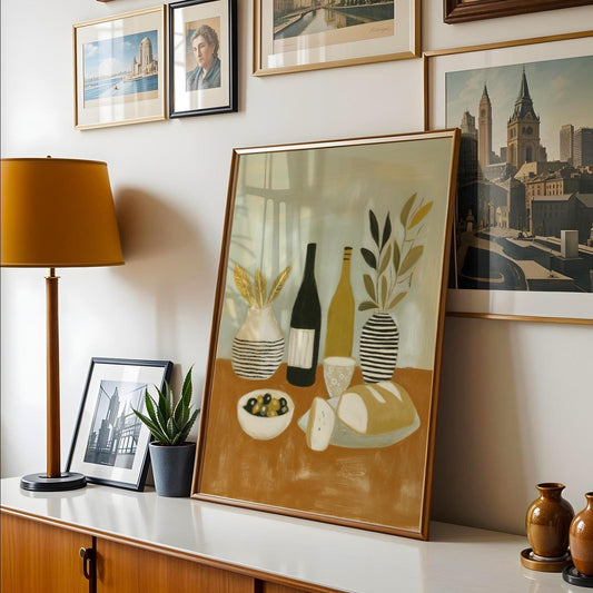 Mediterranean Wine & Bread Kitchen Print