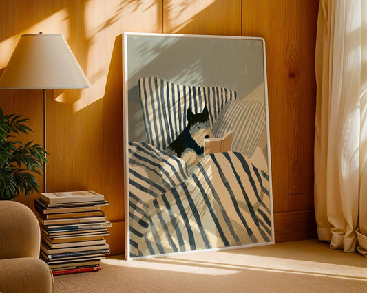 Scottie Reading Print