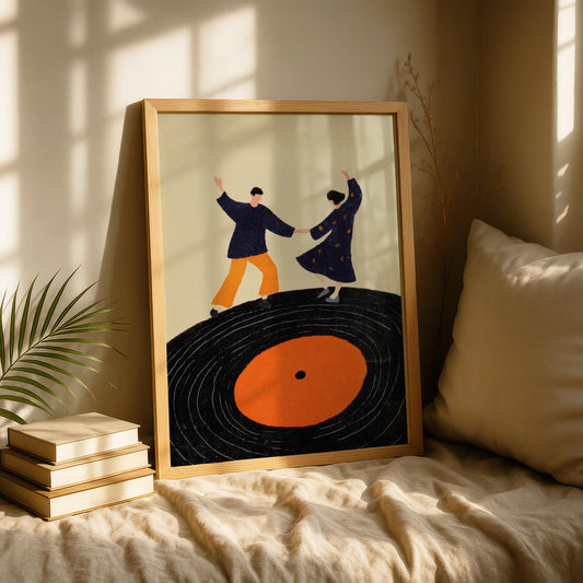 Dancing Couple on Record Print