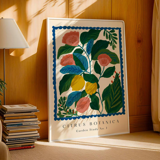 Green Blue Floral Print