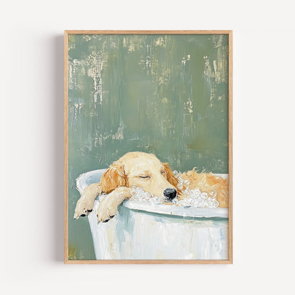 Golden Retriever Bathroom Print