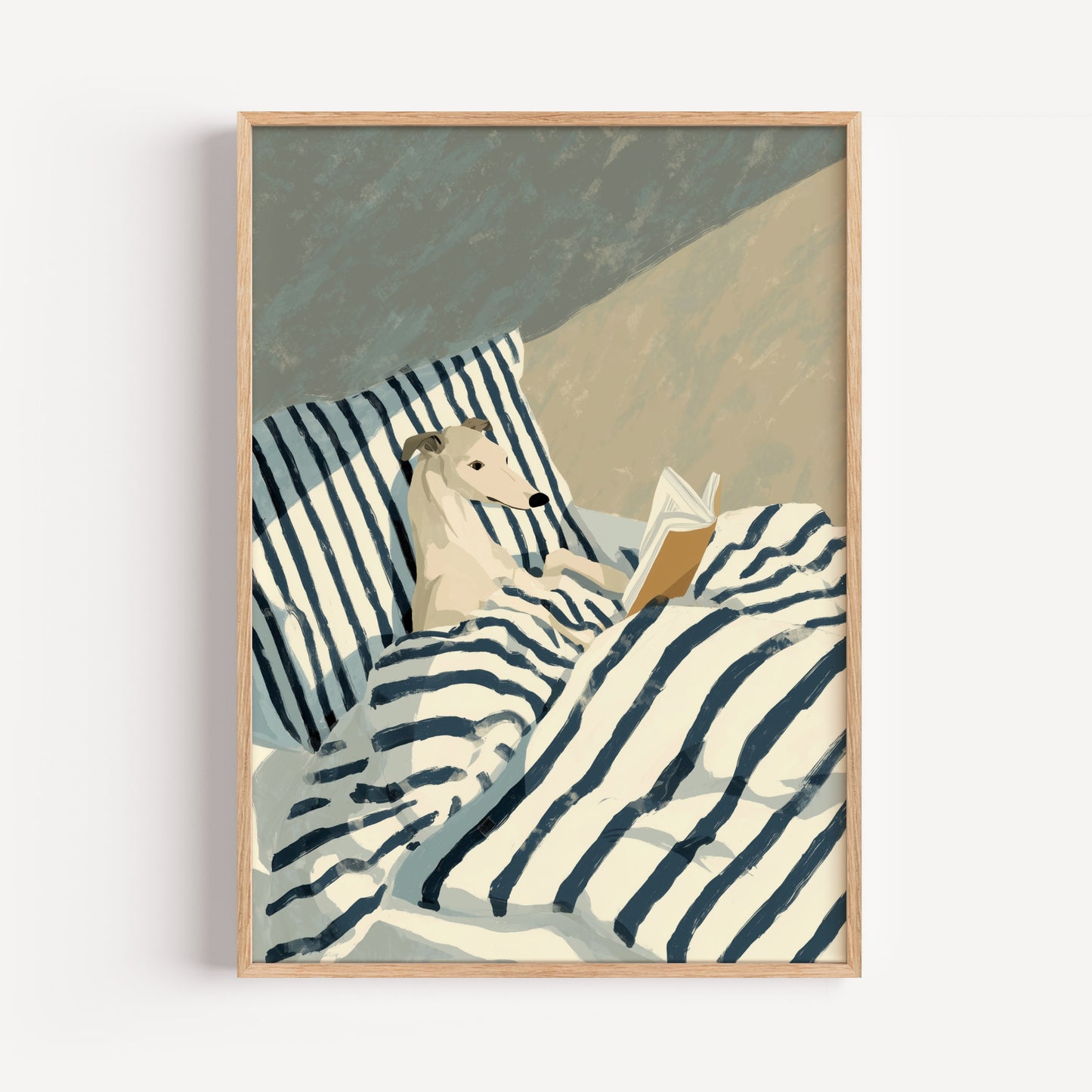 Greyhound Reading Print