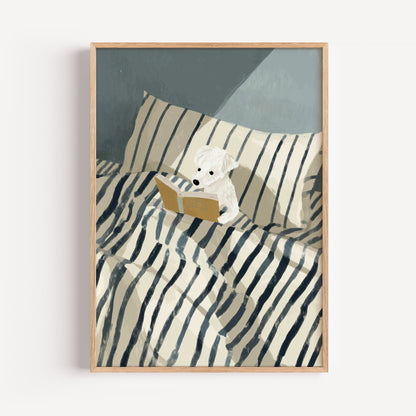 Dog Reading Print