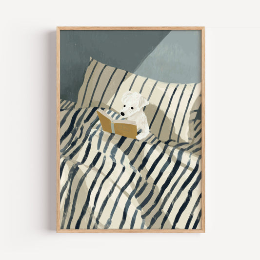 Dog Reading Print
