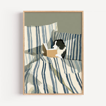 Border Collie Reading Print